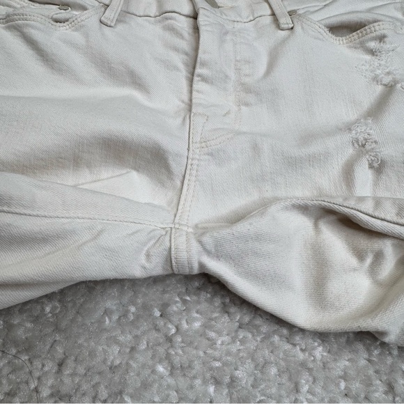 Mother Denim White Distressed Ankle Fray Looker Skinny Jeans stretchy sz 29 - Picture 14 of 16